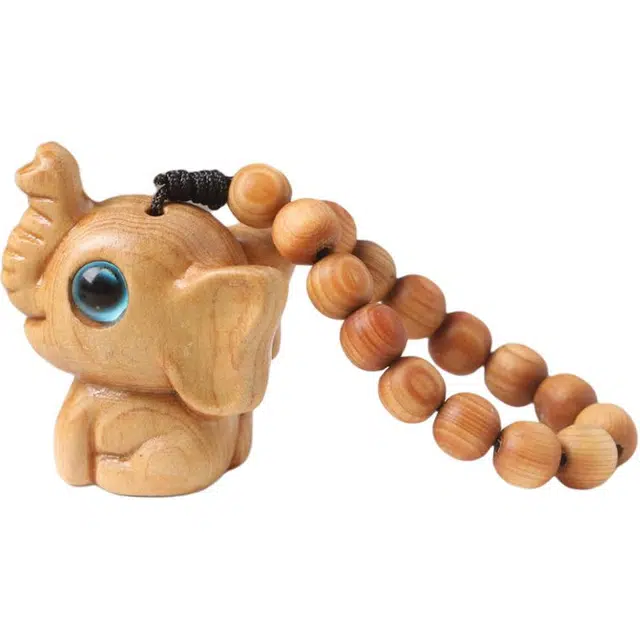 得笙陌 憨态小象手捻随身转运清雅禅意解压小物件#好运 崖柏 木作饰品 男女同款情侣款