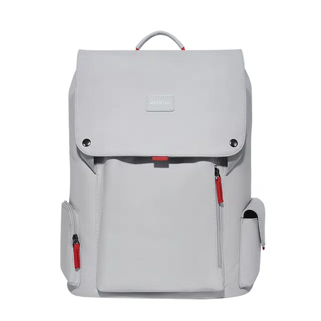 稻草人 美式轻便防水大容量通勤大学生上课旅行电脑包男生旅游时尚休闲背包 织物 书包双肩包 常规 男女同款情侣款 灰色