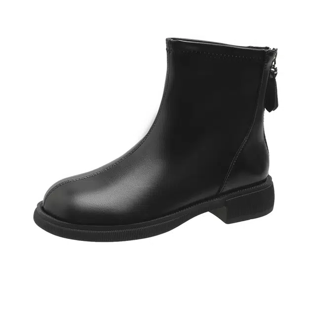 超纤皮 英伦法式风格百搭瘦瘦裸靴 短靴 女款