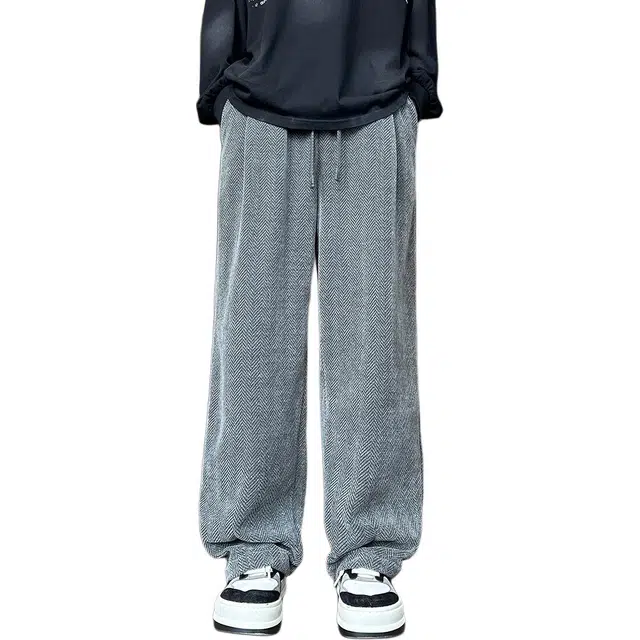 马员外 加厚直筒宽松百搭时尚简约休闲裤 男款