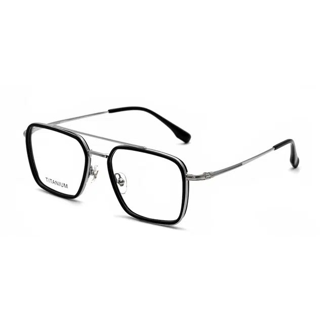 小罗弟 【可配度数】超轻复古大框精致轻奢 板材加钛合金 方形 光学镜架 男女同款情侣款 黑色