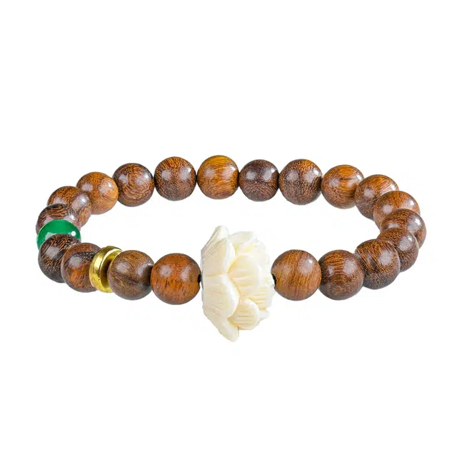 灵晔 新中式国潮国风好运连连高级文玩小众简如意步步高升轻奢转运新颖出街平安顺遂#好运 金丝檀木 手串 男女同款情侣款