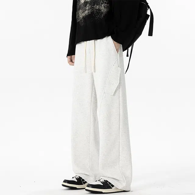 马员外 美式时尚百搭宽松直筒简约休闲裤 男款