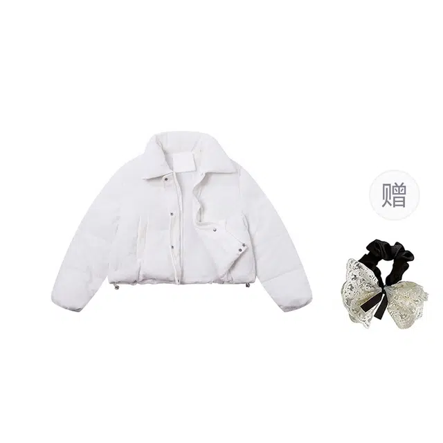 涂诗菲 韩版高级感百搭简约宽松舒适遮肉显瘦纯色休闲时尚通勤外套棉服 男女同款