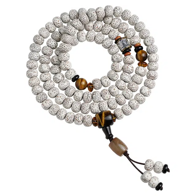 茂琼 招财纳福万事顺遂中式文玩虎眼石配饰高瓷原籽文玩念珠多圈复古时尚多圈叠戴文玩念珠#好运 星月菩提 手串 男女同款情侣款