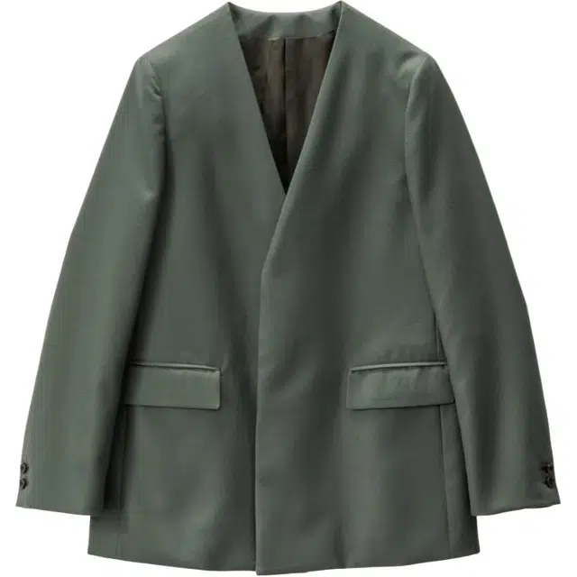 Graphpaper FW25 Scale Off Flannel Collarless Long Jacket