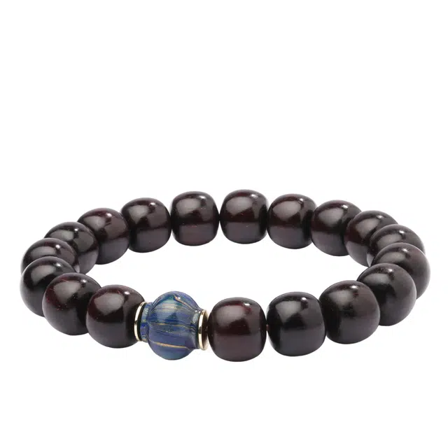 三檀小舍 【东方美学】大漆高级感 国风国潮简约转运 财运亨通好运高级复古轻奢 紫檀属 木作手串 男女同款情侣款