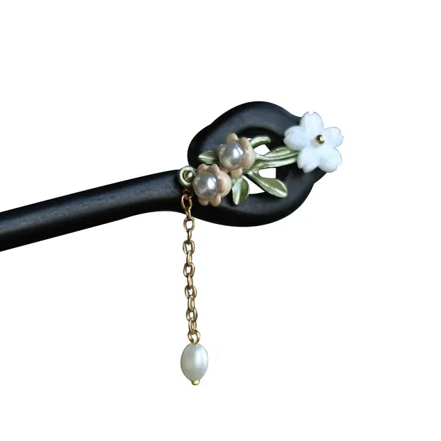 暖瞳 新中式古风高级感簪子简约百搭 仿珍珠 发簪 女款