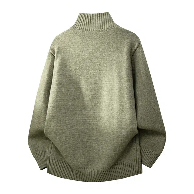 马员外 秋冬美式复古休闲宽松百搭舒适潮流开衫工装高领针织衫 男女同款