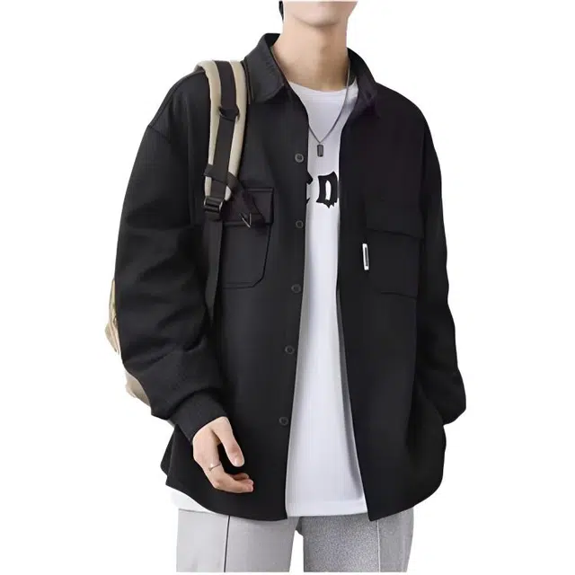 木木兔 美式高街重磅男士长袖外穿冬季休闲秋冬穿搭轻奢潮流百搭衣服冬天国潮宽松复古潮牌外套夹克 男款