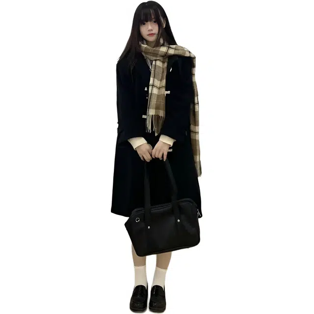 小卷要加油 牛角扣加绒加厚大衣秋冬学院风毛呢小个子呢子外套女风衣 女款