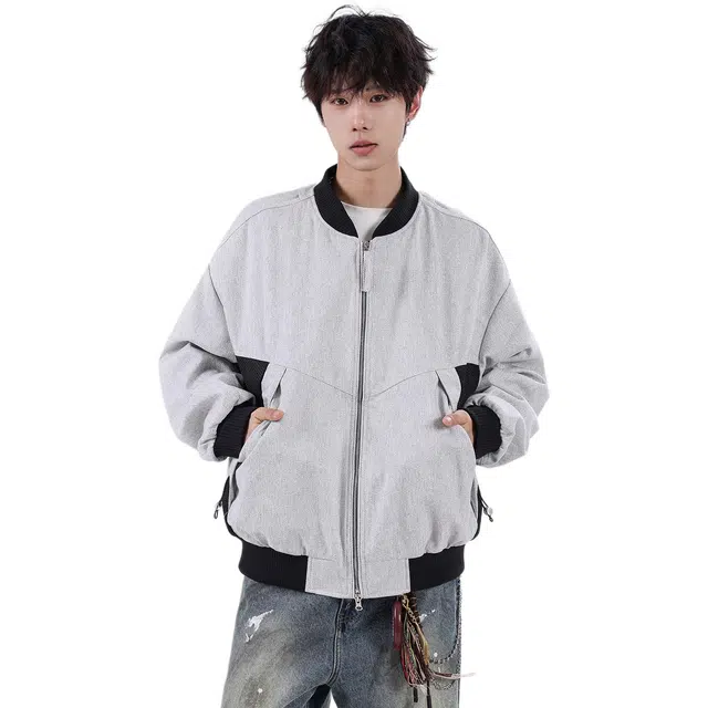 马员外 休闲美式百搭时尚简约宽松长袖保暖潮流夹克 男款