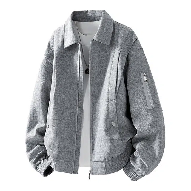 马员外 气质休闲长袖百搭时尚简约宽松夹克 男款