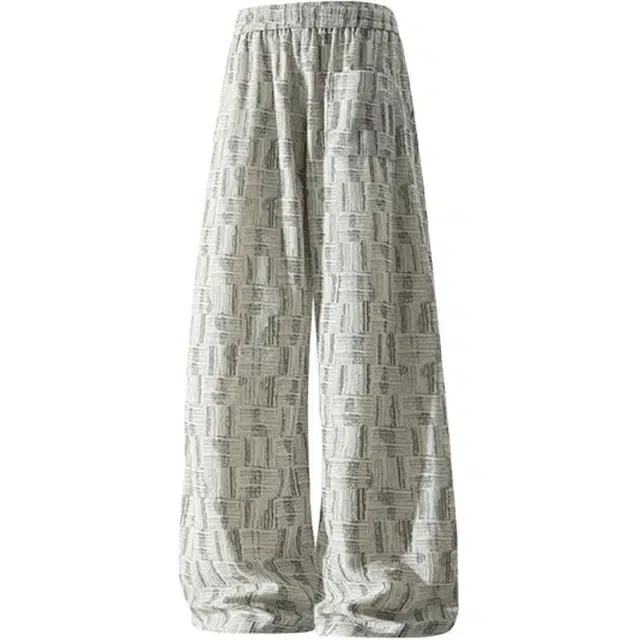 马员外 春秋季阔腿裤休闲长裤子运动宽松简约百搭潮流牛仔裤 男款