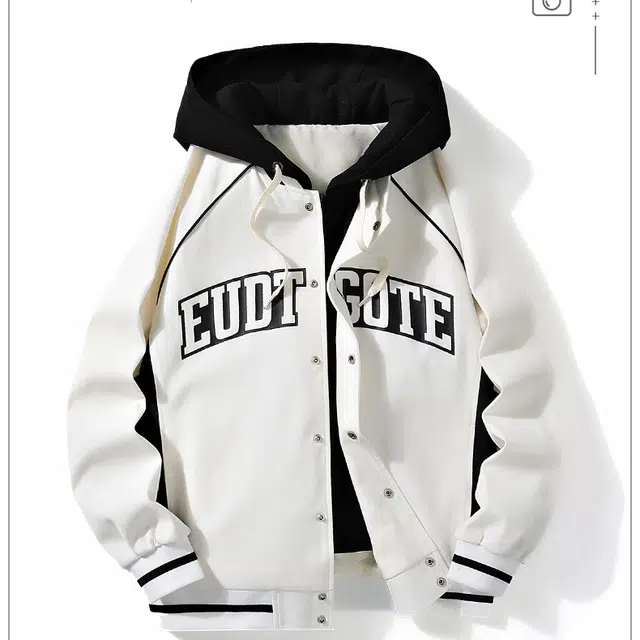 马员外 时尚领口连帽宽松长袖保暖百搭简约夹克 男款