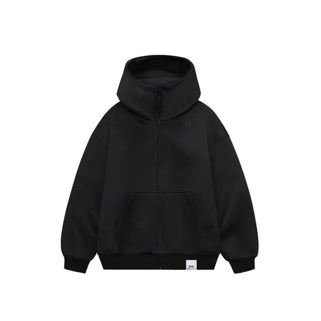 【dme】 美式高街重磅结构简约基础款连帽开衫上衣男秋款宽松情侣拉链休闲卫衣外套 男女同款