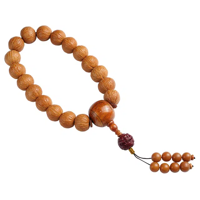 茂琼 新中式古风高级文玩手持原籽雕刻醒狮文玩配珠手工雕刻经典传承中国风高端文玩盘玩念珠#好运 猴头核桃 手串 男款