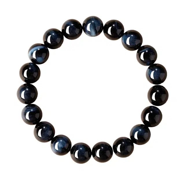 子婳 财耀虎运福气满满蓝光猫眼木变石时尚潮流简约高端大气百搭手饰#好运 虎眼石 手串 男女同款情侣款