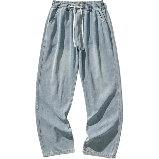 马员外 秋季男复古深度水洗直筒宽松复古休闲裤 男款