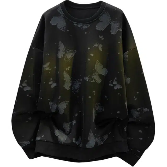 马员外 圆领印花长袖百搭时尚简约宽松卫衣 男女同款