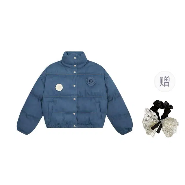 涂诗菲 韩版潮流时尚纯色简约宽松舒适高级感遮肉显瘦通勤休闲百搭外套棉服 女款