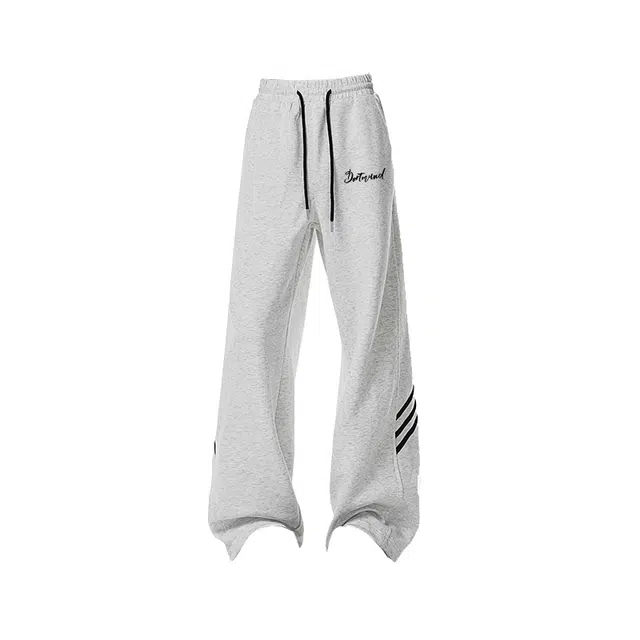 普鲁士多特蒙德 美式学院风侧边撞色条纹三条款运动卫裤宽松百搭中腰抽绳日常通勤显高显瘦直筒阔腿休闲裤 男女同款