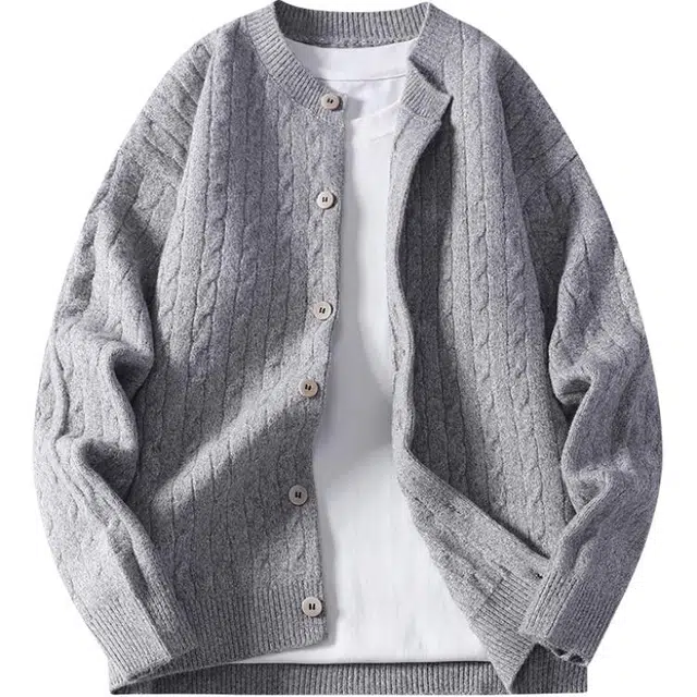 马员外 纯色潮牌潮流秋冬季慵懒风保暖宽松针织衫 男款