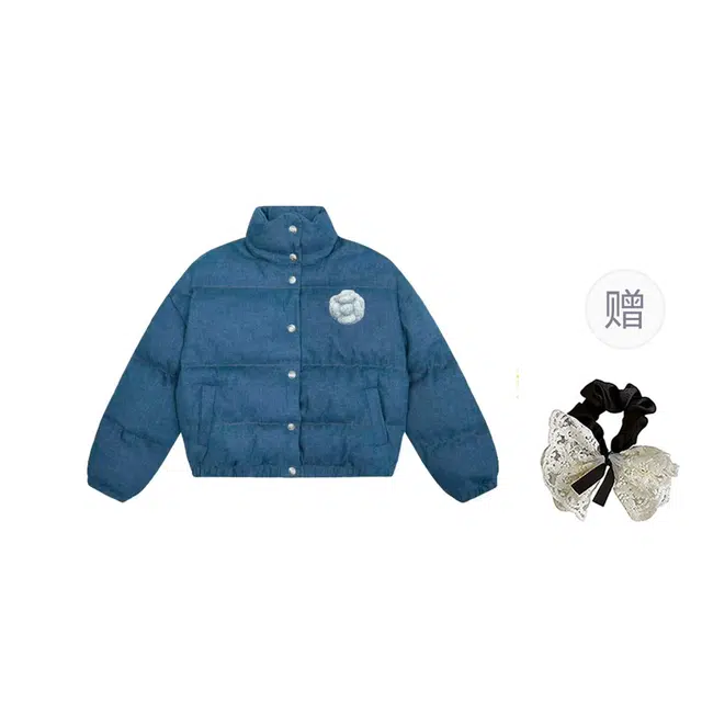 涂诗菲 美式潮流时尚休闲百搭纯色简约宽松舒适高级感遮肉显瘦通勤外套棉服 女款