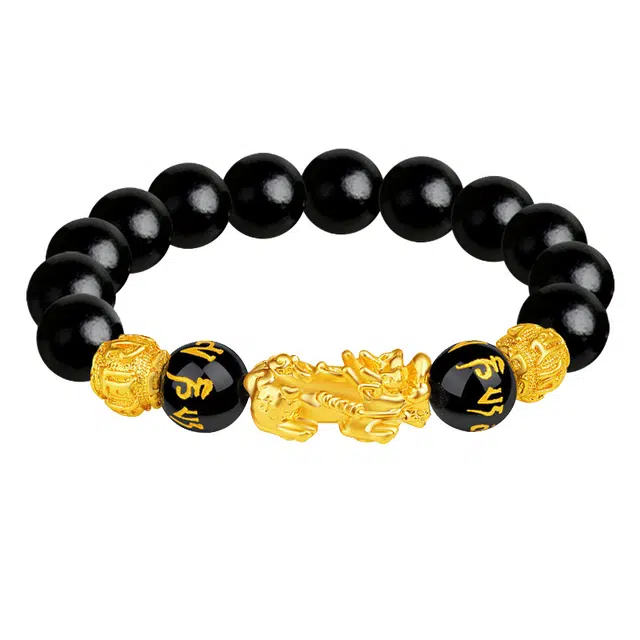 琛宬 【转运貔貅】 八方来财财源滚滚招财纳吞金兽貔貅转运新中式国潮复古送福文玩佛珠盘玩#好运 黑檀 木作手串 男女同款情侣款