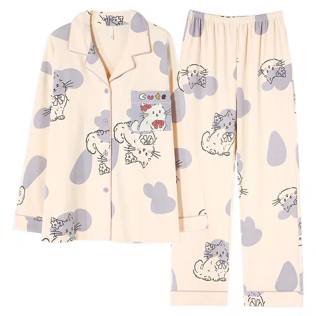 帕兰朵 长袖家居服可外穿舒适睡衣套装 女款