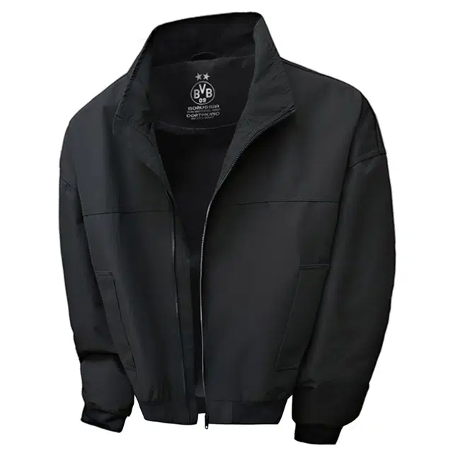 普鲁士多特蒙德 美式复古口袋高级设计感痞帅阔形立领休闲飞行员宽松舒适防风简约日常纯色落肩袖教练工装透气夹克 男女同款