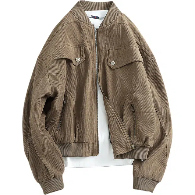 宫奴 日系复古潮牌个性休闲宽松棒球领灯芯绒夹克 男女同款