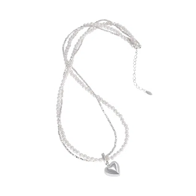韵系 爱心碎银子 铜镀金 项链 女款