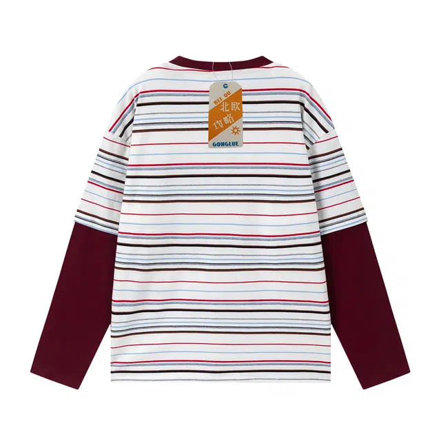 北欧攻略 韩系休闲假两件套头高街小众复古针织衫 男女同款