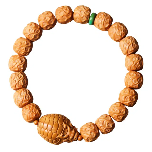 子婳 八方来财招财纳福诸事顺利新中式复古国潮设计精工雕刻无相桶珠手捻文玩佛珠#好运 猴头核桃 手串 男女同款情侣款