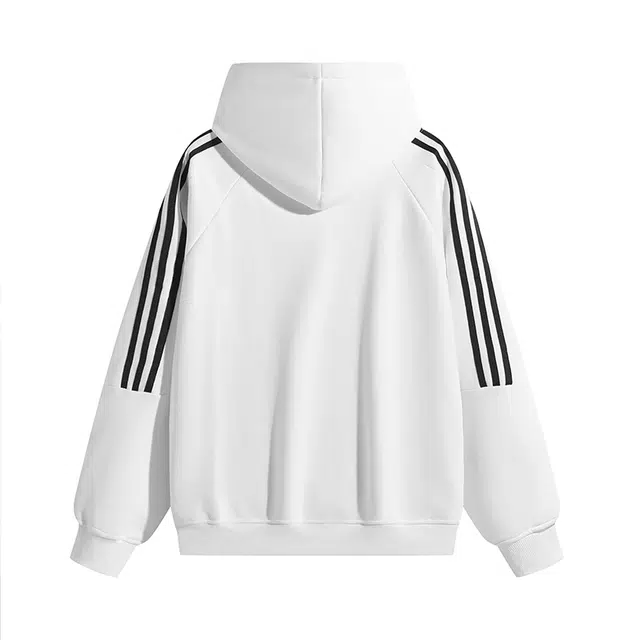 左岸 美式复古长袖连帽条纹上衣设计感百搭潮流时尚简约宽松休闲舒适小众校园风高级氛围感日系潮牌卫衣 男款