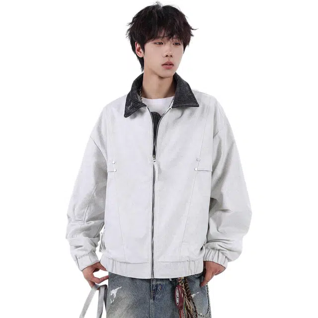 马员外 工装休闲商务翻领百搭时尚简约宽松长袖夹克 男款