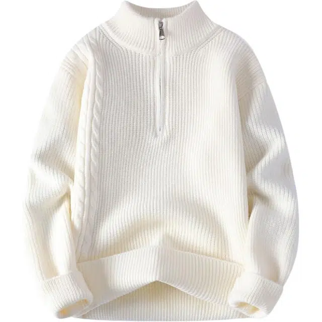 马员外 纯色潮流秋冬季慵懒风保暖宽松套头简约百搭打底衫针织衫 男款