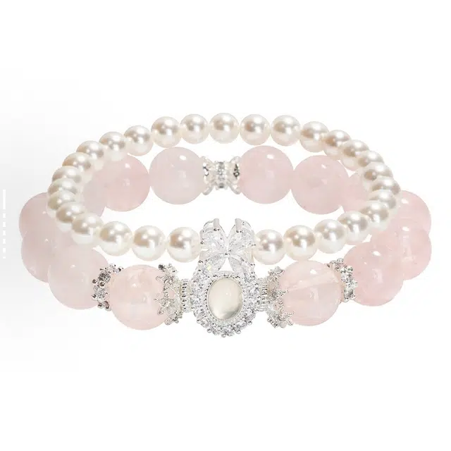 迈奇的礼物 梦幻公主蝴蝶结 招财旺财转运新中式国潮文艺白月光清新甜美复古小众高级气质优雅百搭高颜值#好运 贝珠 手串 女款