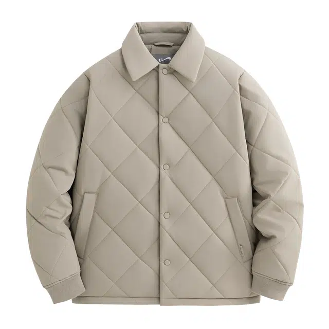 贵人鸟 暖行系列 简约纯色品牌织标宽松休闲翻领绗缝舒适加厚保暖防风茄克棉服外套 男女同款