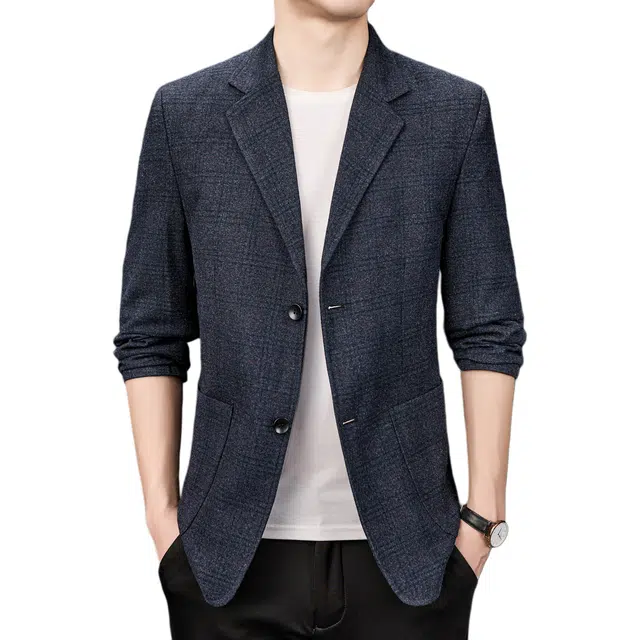 老爷车 男装秋冬季格子商务经典低调百搭时尚奢华外套西装 男款