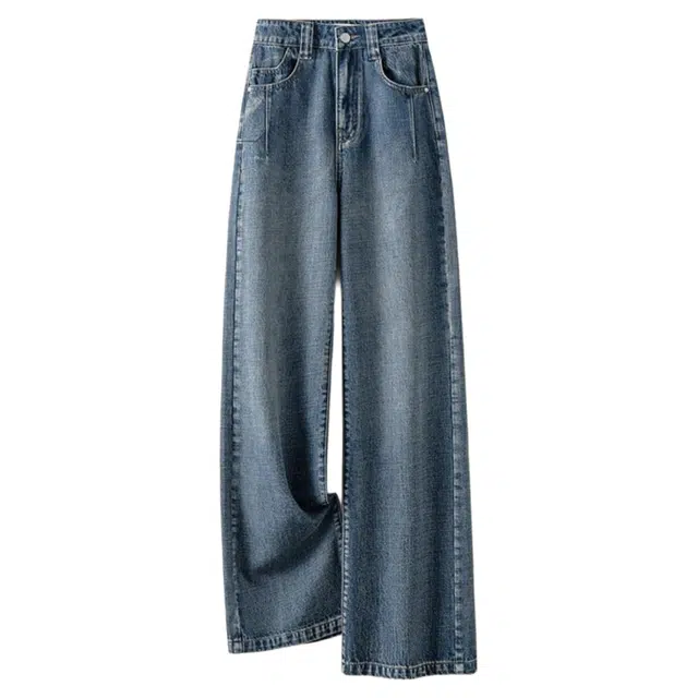 佐塞斯 高端品质轻奢做旧宽松复古阔腿拖地显瘦长裤子秋冬季牛仔裤 女款
