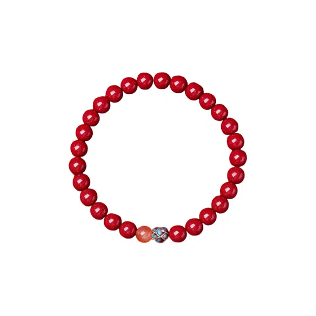 茂琼 好事花生吉祥如意平安喜乐万事顺遂国潮中式古风文玩念珠百搭复古时尚潮流高级文玩转运珠盘玩念珠#好运 朱砂 手串 女款