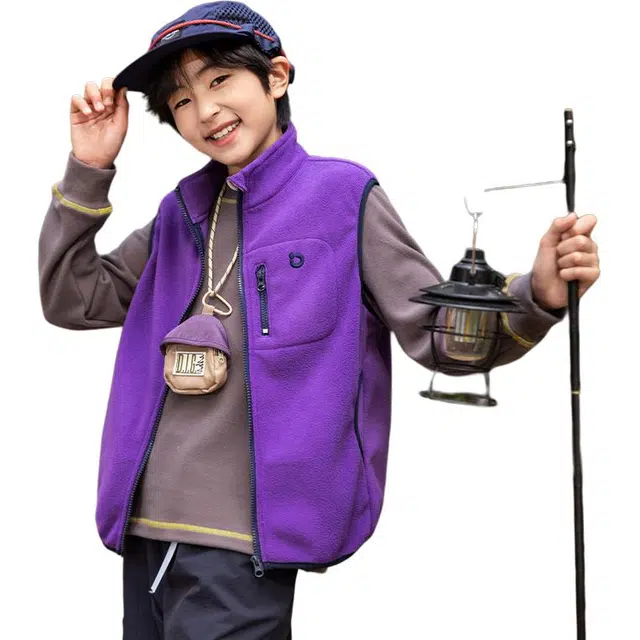 俞兆林马甲 个性潮流风儿童运动坎肩无袖衫春秋季薄款青少年户外活动时尚休闲立领舒适轻便外套