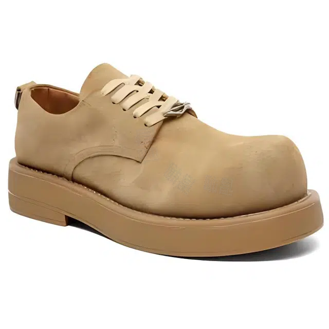 牛反绒皮 美拉德风大头厚底舒适工装大黄靴 休闲鞋 男款 黄色