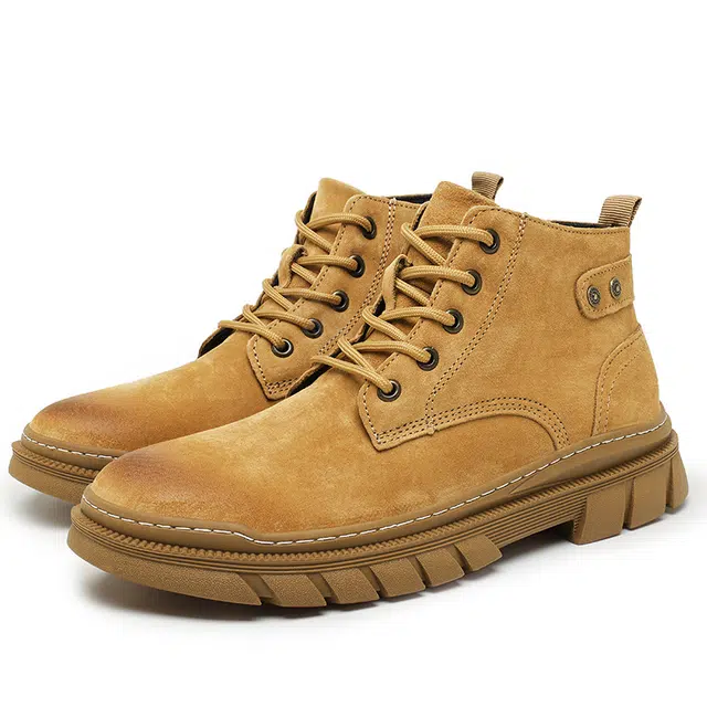 头层猪皮 英伦风百搭厚底舒适都市通勤必备 短筒 经典马丁靴 男款