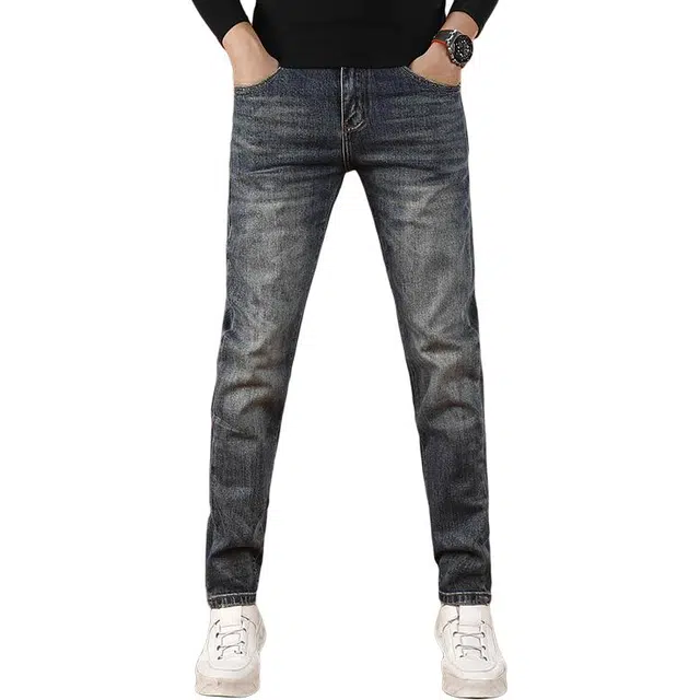 吉肯蒂 秋季高端弹力男士潮流时尚百搭裤子男修身小脚长裤牛仔裤 男款
