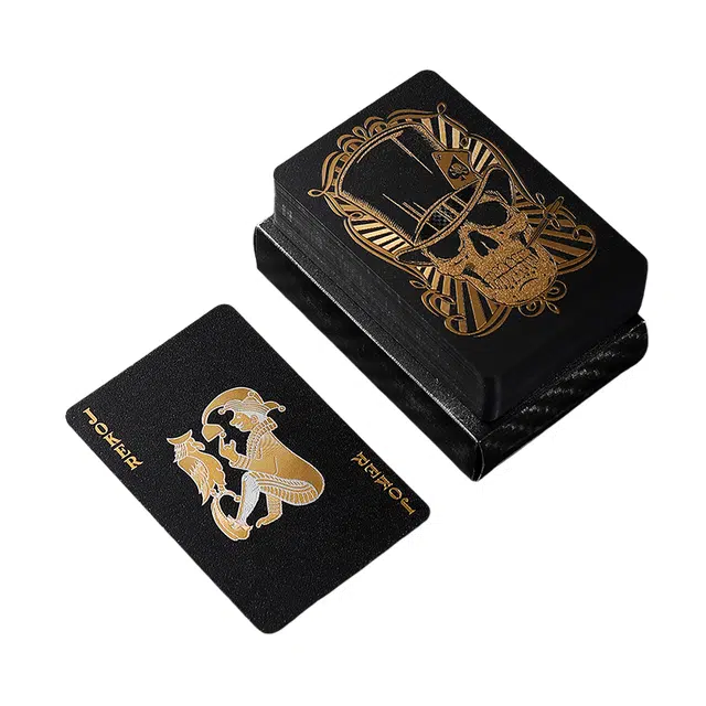 乖乖熊 创意黑色防水防折土豪金扑克牌 其他桌游