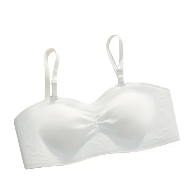 图兰朵 纯色肩带可拆卸无痕舒适透气聚拢收副乳防走光防滑防凸点防下垂无钢圈美背隐形文胸 女款