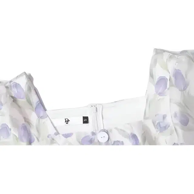 达菲时尚 收腰印花雪纺短袖连衣裙 浅紫色